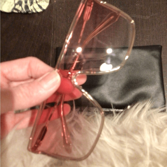 NEW! Quay Nightfall Adorned Pink Gradient Shield Sunglasses -1 TINY SCRATCH main image 7